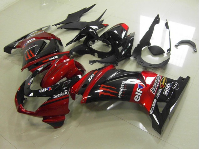 ABS Kits Carene Kawasaki ZX 250R 08-12 - Nero Rosso Monster