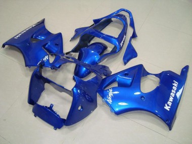 Carene Kawasaki ZX6R 00-02 - Blu con Bianco Decalcomanie