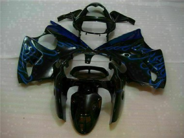 Carene Kawasaki ZX6R 00-02 - Nero con Blu Fiamma