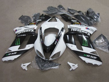 Carene Kawasaki ZX6R 07-08 - Nero Bianco Monster