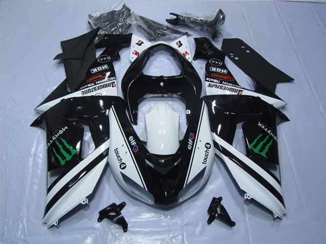 Carene Kawasaki ZX6R 07-08 - Nero Bianco Monster Touch4